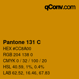 Code couleur: Pantone 131 C | qconv.com