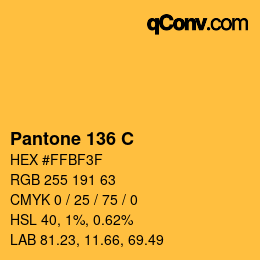 カラーコード: Pantone 136 C | qconv.com