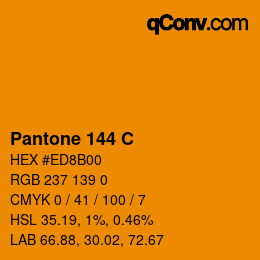 カラーコード: Pantone 144 C | qconv.com