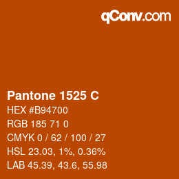 Code couleur: Pantone 1525 C | qconv.com