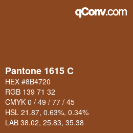 カラーコード: Pantone 1615 C | qconv.com