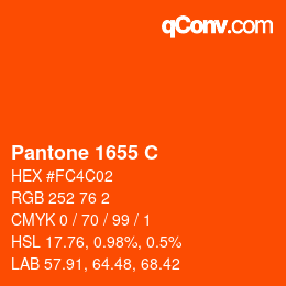 Código de color: Pantone 1655 C | qconv.com