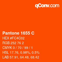 Código de color: Pantone 1655 C | qconv.com