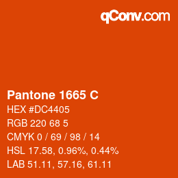 Farbcode: Pantone 1665 C | qconv.com