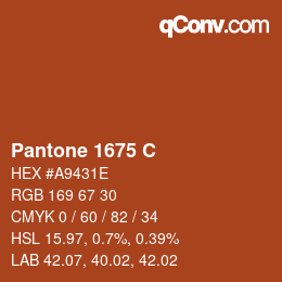 颜色代码: Pantone 1675 C | qconv.com