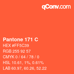 カラーコード: Pantone 171 C | qconv.com