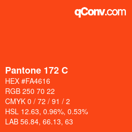 Code couleur: Pantone 172 C | qconv.com
