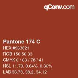 カラーコード: Pantone 174 C | qconv.com