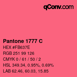 カラーコード: Pantone 1777 C | qconv.com