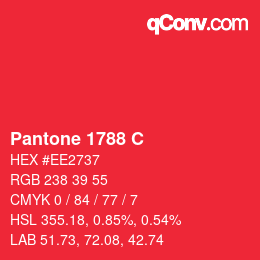 颜色代码: Pantone 1788 C | qconv.com