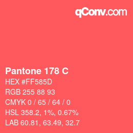 カラーコード: Pantone 178 C | qconv.com