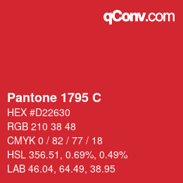 Code couleur: Pantone 1795 C | qconv.com