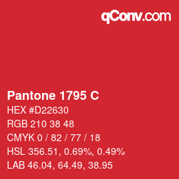 颜色代码: Pantone 1795 C | qconv.com