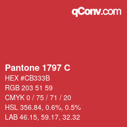 Color code: Pantone 1797 C | qconv.com