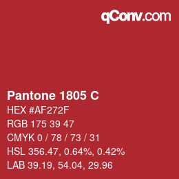 Farbcode: Pantone 1805 C | qconv.com