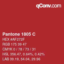 Farbcode: Pantone 1805 C | qconv.com