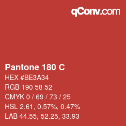 颜色代码: Pantone 180 C | qconv.com