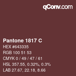 颜色代码: Pantone 1817 C | qconv.com