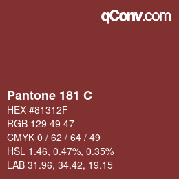 Code couleur: Pantone 181 C | qconv.com