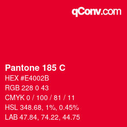 カラーコード: Pantone 185 C | qconv.com