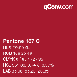 カラーコード: Pantone 187 C | qconv.com