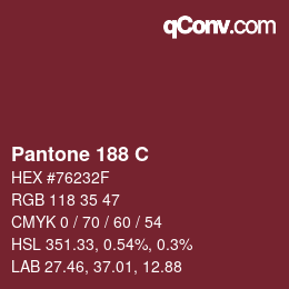 Code couleur: Pantone 188 C | qconv.com