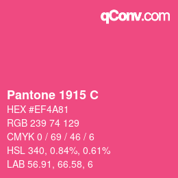 Code couleur: Pantone 1915 C | qconv.com