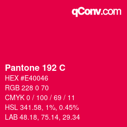 Code couleur: Pantone 192 C | qconv.com