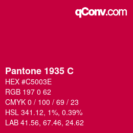 カラーコード: Pantone 1935 C | qconv.com
