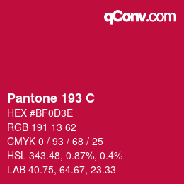 Code couleur: Pantone 193 C | qconv.com