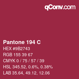 Code couleur: Pantone 194 C | qconv.com