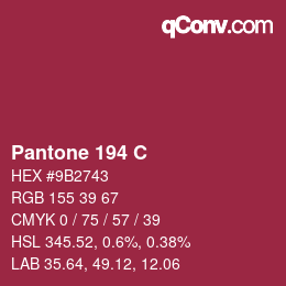 カラーコード: Pantone 194 C | qconv.com