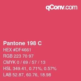 カラーコード: Pantone 198 C | qconv.com