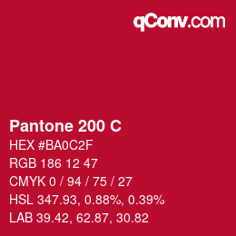 カラーコード: Pantone 200 C | qconv.com