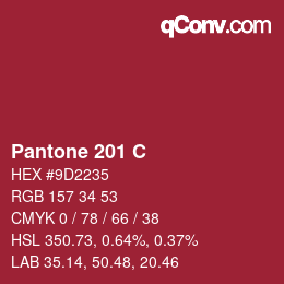 Code couleur: Pantone 201 C | qconv.com