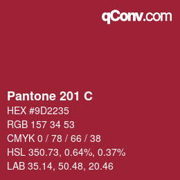 颜色代码: Pantone 201 C | qconv.com