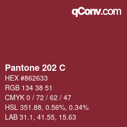 颜色代码: Pantone 202 C | qconv.com