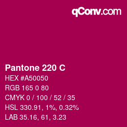 カラーコード: Pantone 220 C | qconv.com