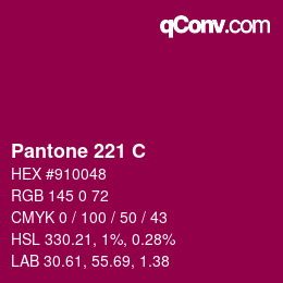 颜色代码: Pantone 221 C | qconv.com