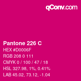 颜色代码: Pantone 226 C | qconv.com