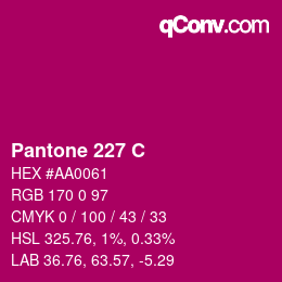 颜色代码: Pantone 227 C | qconv.com