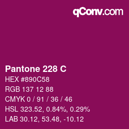Code couleur: Pantone 228 C | qconv.com