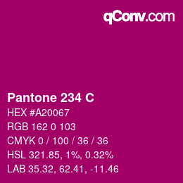 颜色代码: Pantone 234 C | qconv.com