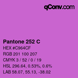 颜色代码: Pantone 252 C | qconv.com