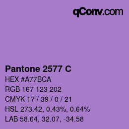 Code couleur: Pantone 2577 C | qconv.com