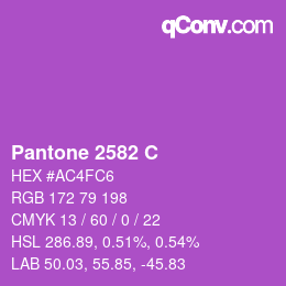 Color code: Pantone 2582 C | qconv.com