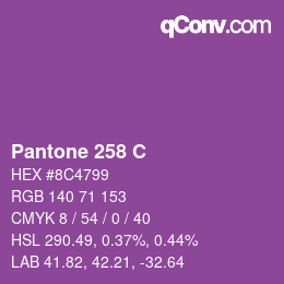 颜色代码: Pantone 258 C | qconv.com