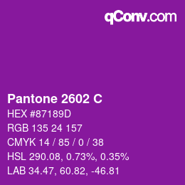 カラーコード: Pantone 2602 C | qconv.com