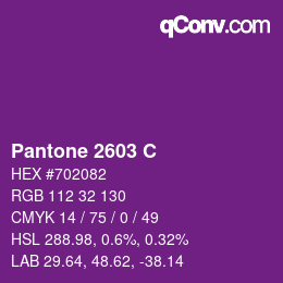 Código de color: Pantone 2603 C | qconv.com