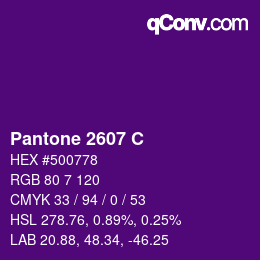 Code couleur: Pantone 2607 C | qconv.com
